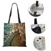 Customized Cherry Blossom Oil Paint Tote Bag For Women Lady Elegant Handbags Reusable Linen Shopping Bags Double Side Print