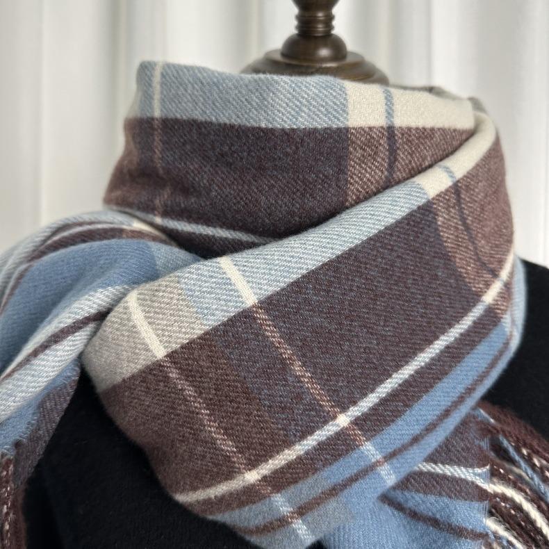 Autumn & Winter Retro Color Block Scarf - Trendy, Elegant Imitation Cashmere Shawl