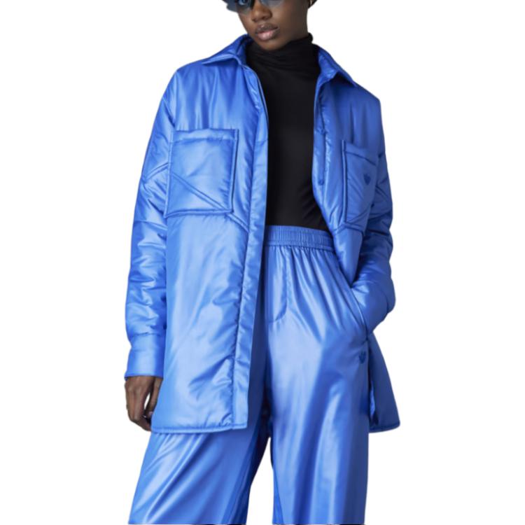 Adidas Originals BLUE VERSION Knitted Sweatpants Women's Blue Moderate Cuffed Pants HK7252