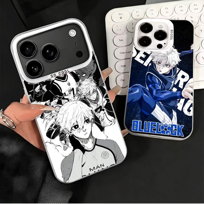 Blaue L-Lock Nagi Seishiro Stoßfeste Handyhülle für iPhone 17 Air 16 16E 15 Pro Max 14 Plus 13 Mini 12 Rückseite Anti-Fall Fund