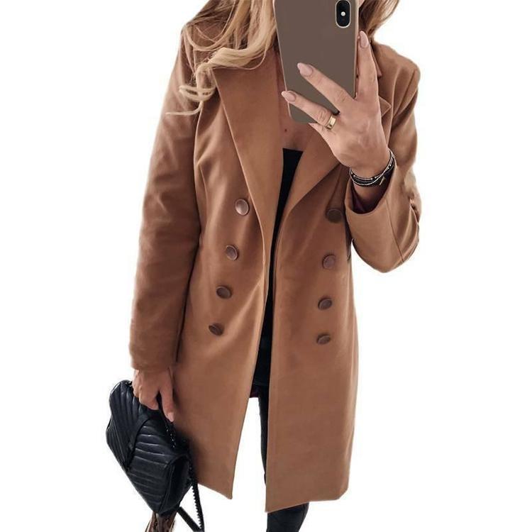 Mujer Outwear Gabardinas de lana Oficina Damas Invierno Largo Abrigo  Peacoat Cálido - comprar a precios bajos en la tienda en línea Joom