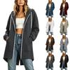 Women's Long Zip Up Hoodie Jacket Loose Fit Casual Outerwear with Pockets Lightweight Hooded Coat for Everyday Wear