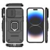 Shockproof Armor Slide Camera Case For iPhone 16 15 14 13 Pro Max Plus Cover Lens Protect Magnetic Ring Stand Holder Funda Coque