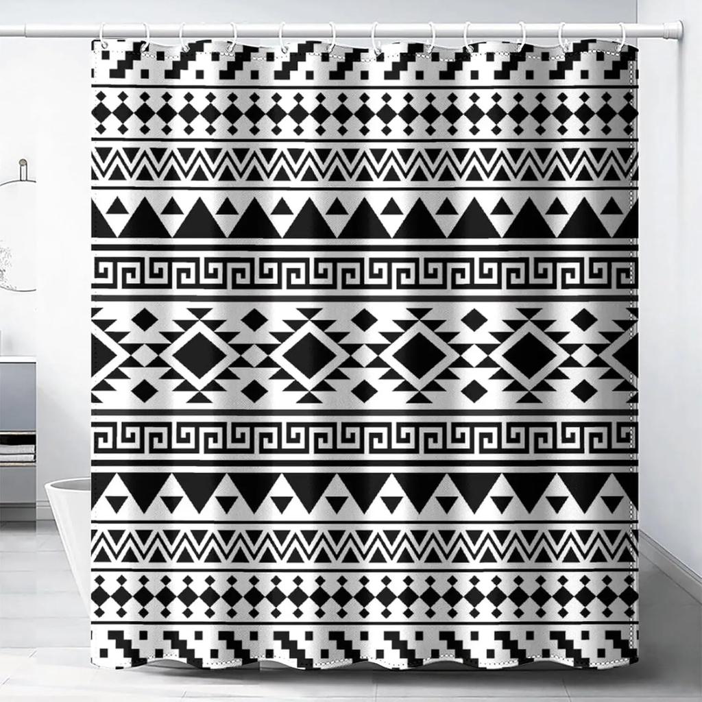 Colorful Rustic Shower Curtain Southwest Family Bathroom Decoration 180x 180cm Waterproof Shower Curtain with 12 Hooks
