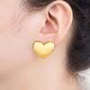 Nidin New Retro Copper Heart Shape Charm Stud Earrings S/L Size For Women Female Birthday Party Ear Jewelry Accessories Gifts