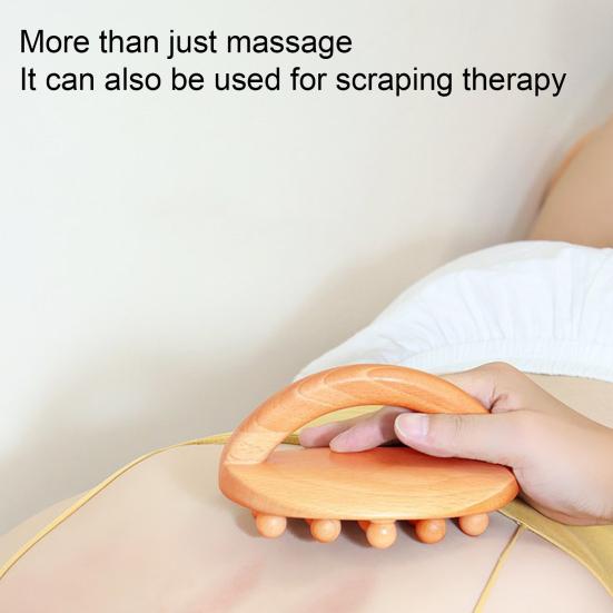 Wooden Massage Tools with Handle 14 Beads Wooden Massage Roller for Body Shaping Lymphatic Drainage Cellulite Massage Gua Sha Therapy Massager