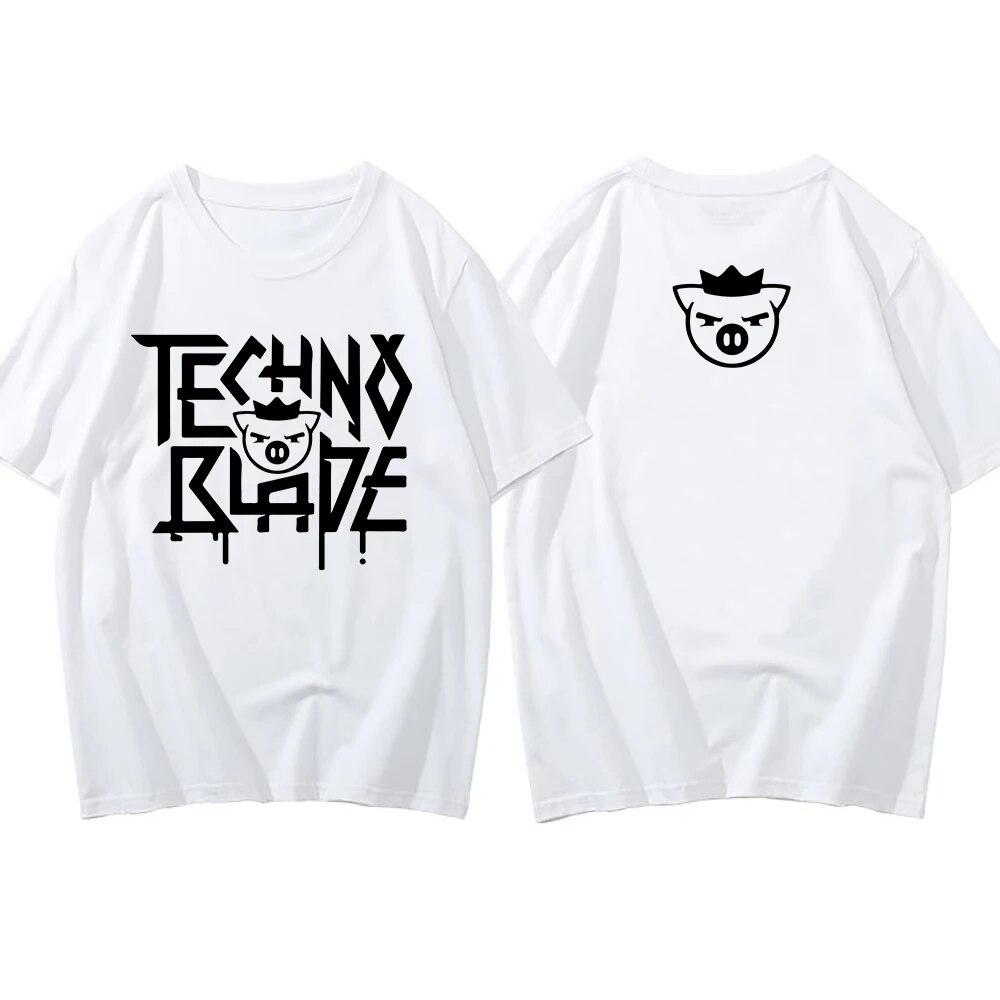 Hand Tour Technoblade Casual Cartoon Grafik T-shirts Unisex Frauen Harajuku Vintage Sommer Kurzarm Shirt Streetwear Tops T-Shirt