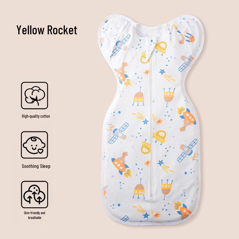 Pure Cotton Newborn Surrender Style Swaddle Wrap - Anti-Kick Sleeping Bag for Spring, Summer, Autumn