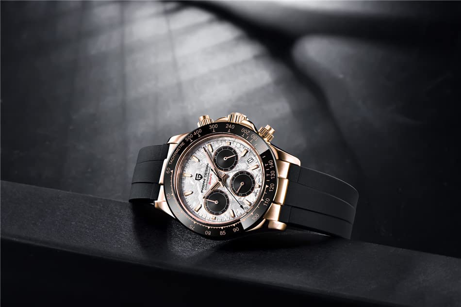 Pagani Design SEIKO Quartz Daytona with Ceramic Dress Stainless Steel Sapphire PAGANI DESIGN Men's Watch, Japanese-made Movement, Chronograph, Case,