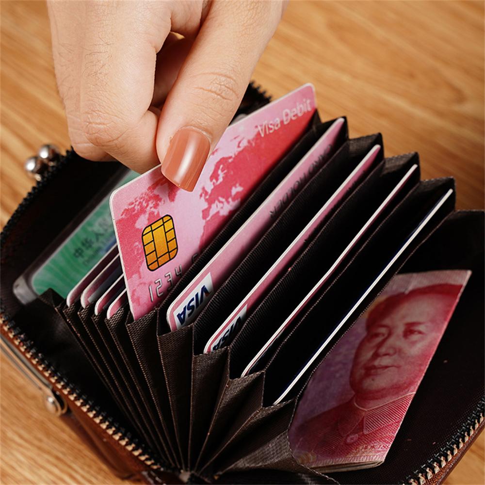 Women's Buckle Wallet Fashion Wrist Strap Short Coin Purse Retro Card Bags Large Capacity Multi Card Pocket Ladies Money Clip