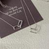 S925 Sterling Silver Diamond-Inlaid Square Necklace for Women - Geometric Clavicle Chain