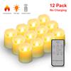 12 Pack Remote Candle LED Lamp LED Flameless Candles Lights Flickering Timer Tea Lights Easter Home Decor Charging or Battery