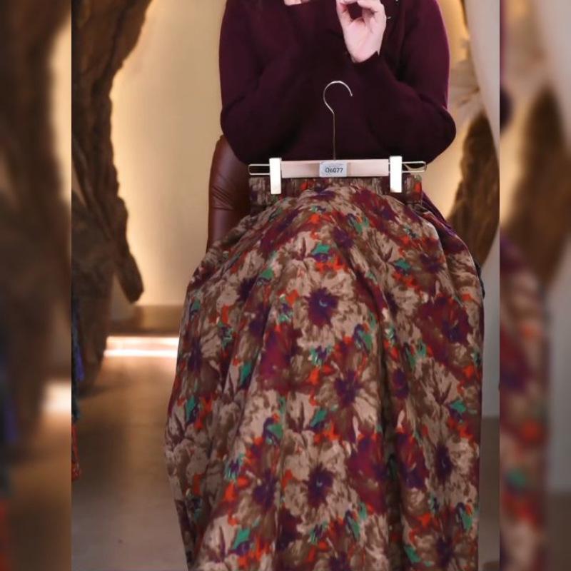 Saia Estampada Feminina de Comprimento Médio com Cintura Alta - Versátil e Estilosa Q374