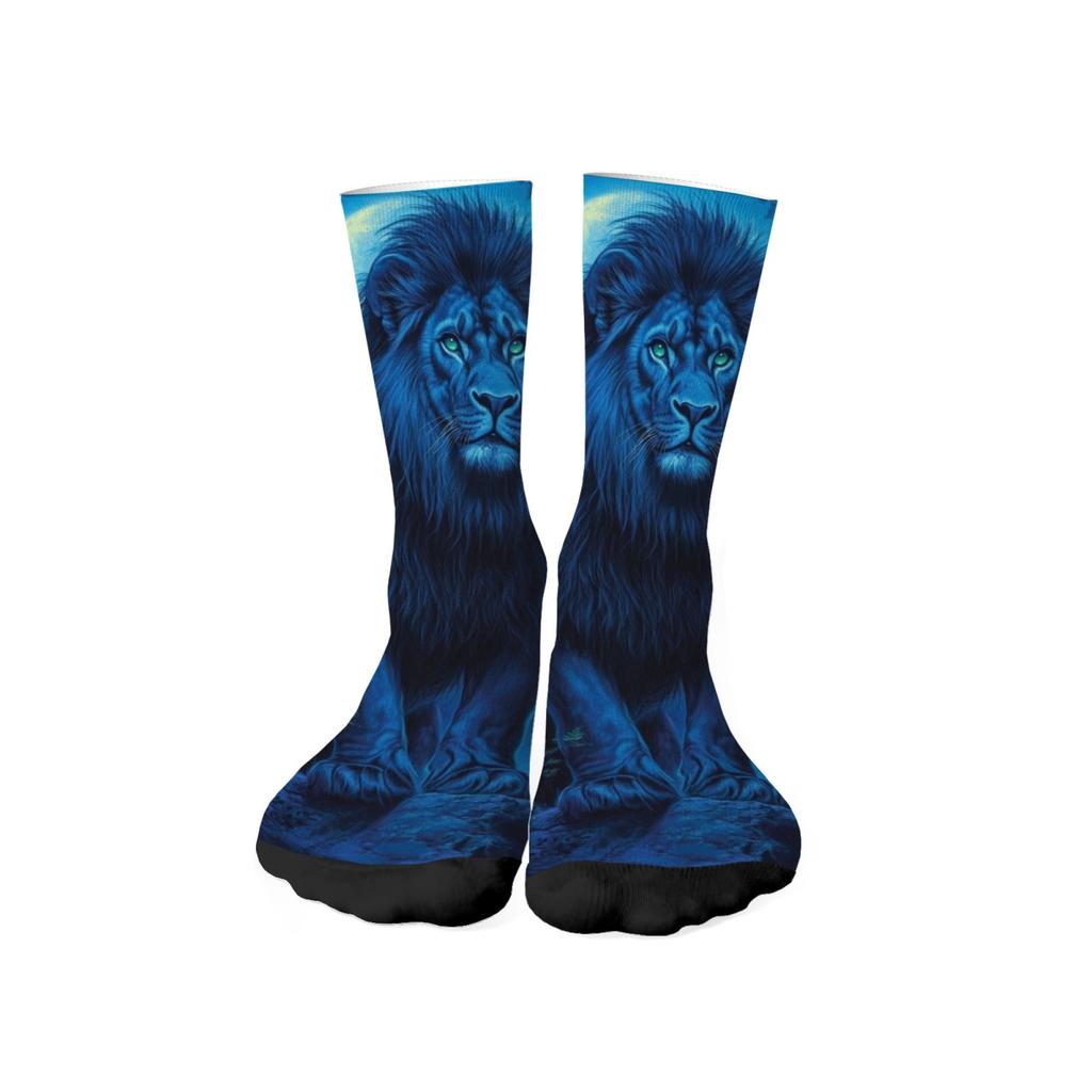 Dark Style Lion Print Men's Socks Personality Trend Art Socks Harajuku Retro Crew Socks Soft and Comfortable Casual Party Gift