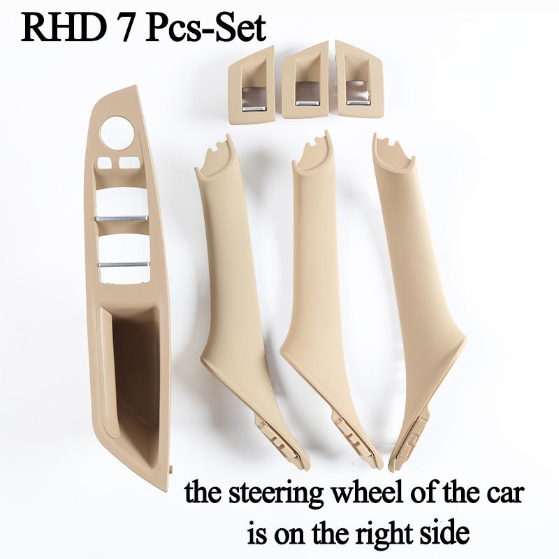 Suitable for Carbon Fiber Inner Handle F10 F11 F18 5Series Armrest Pull Trim Cover 7 Pcs Set 51417225875 51417261933 51417225879