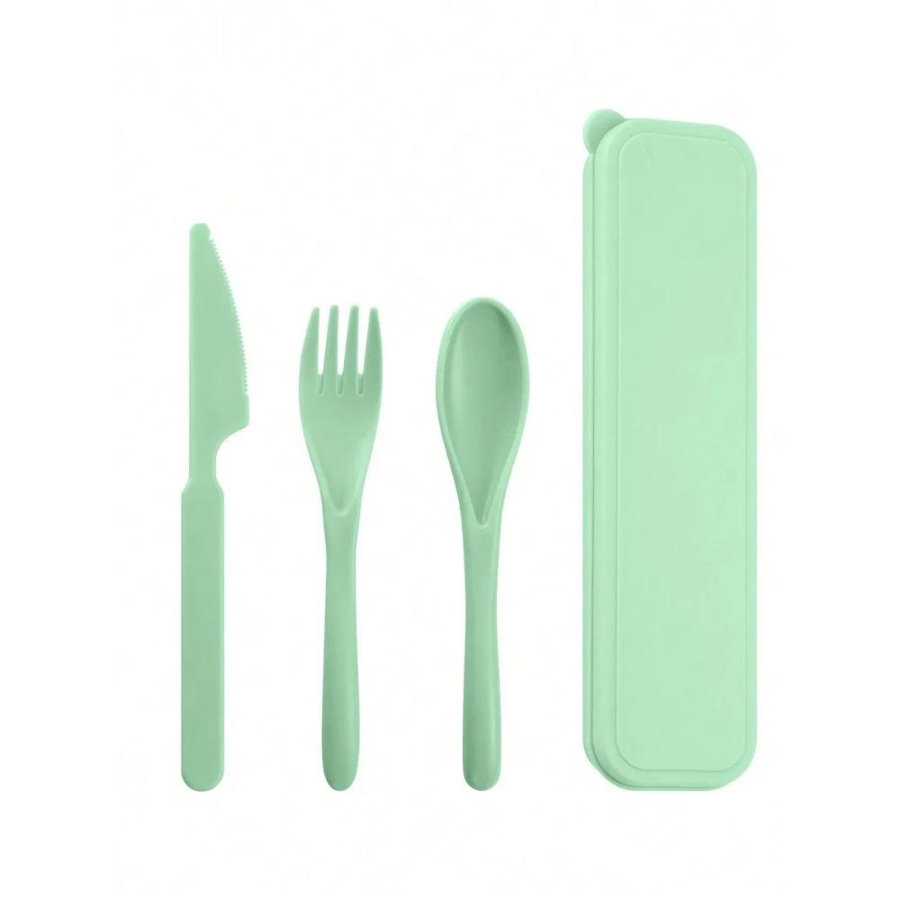 1pcs Plastic knife, fork and spoon cutlery set, reusable, portable cutlery, suitable for school, outdoor, camping, office