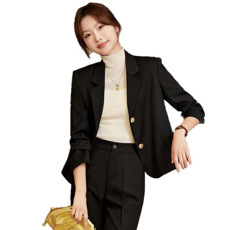 Petite Women's White Short Suit Set: High-End Casual Blazer Jacket for Spring/Autumn 2025