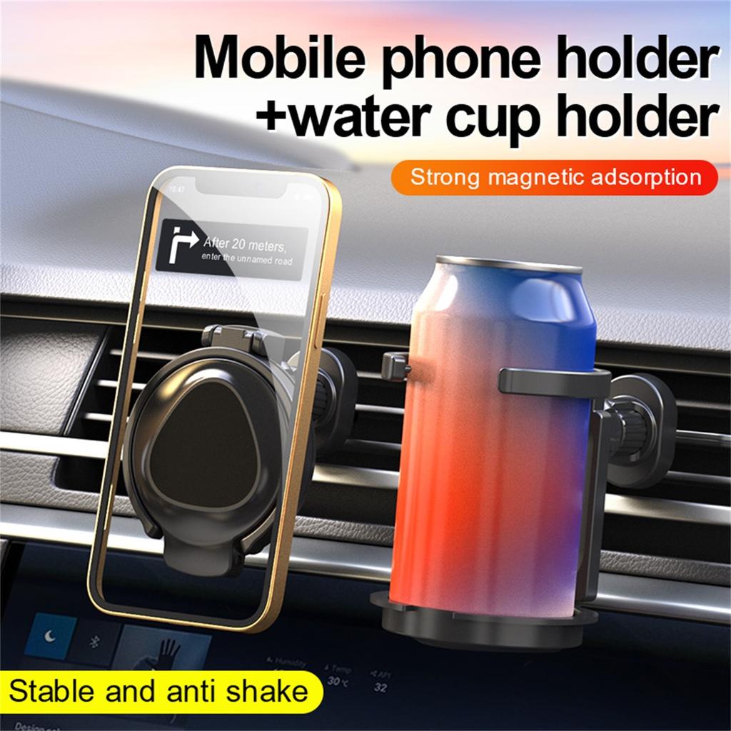Auto Lüftungsschlitz Becherhalter Multifunktionaler Wasserflaschen- und Kaffeetassenhalter mit Handyhalterung Lüftungsschlitz Getränkehalter für Auto Passend für Flaschen und Dosen