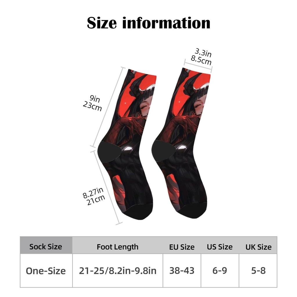 Novelty Happy Socks Crazy Devil Anime Girl Harajuku Retro Crew Socks Stretch Comfort Socks Unisex Street Hip Hop Party Fun Gift