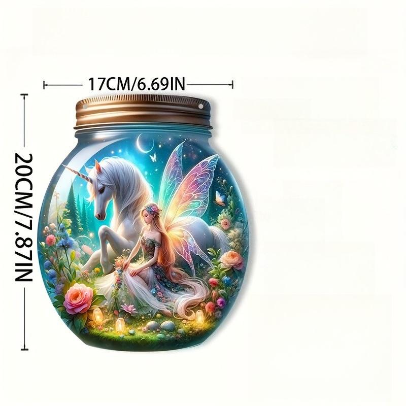 

Acrylic Fairy & Unicorn Sun Catcher, Acrylic Sign, Four Seasons Decoration, with Wall Hanging, Novelty Home Decor 20*17cm