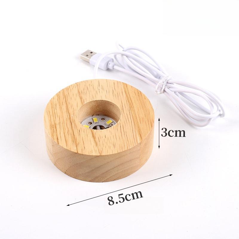 

DIY Деревянный светодиодный дисплей лампа база держатель USB прямоугольная настольная лампа подставка для хрустального стекла смолы художественный подарок 3D ночной светильник лампа база Cold White 6000K