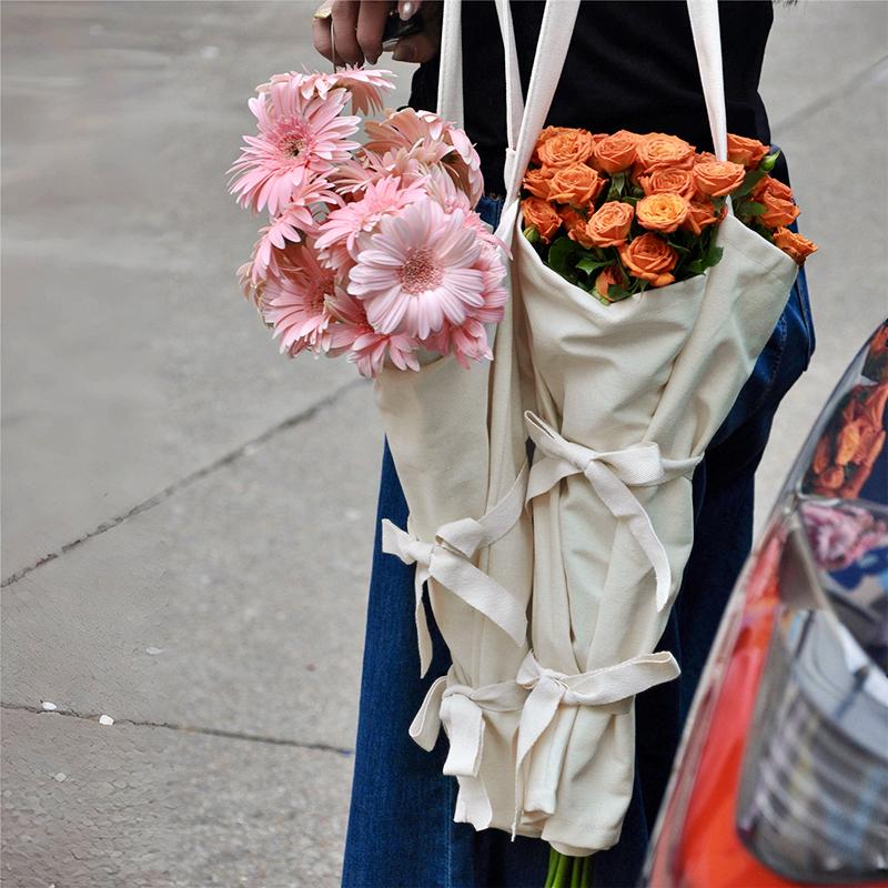 1 stk Blomst Slitesterk Frisk Blomst Flerbruks Innpakning Elegant Oppbevaringspose Håndlaget Bukett Lett å Bære 45x35x25cm