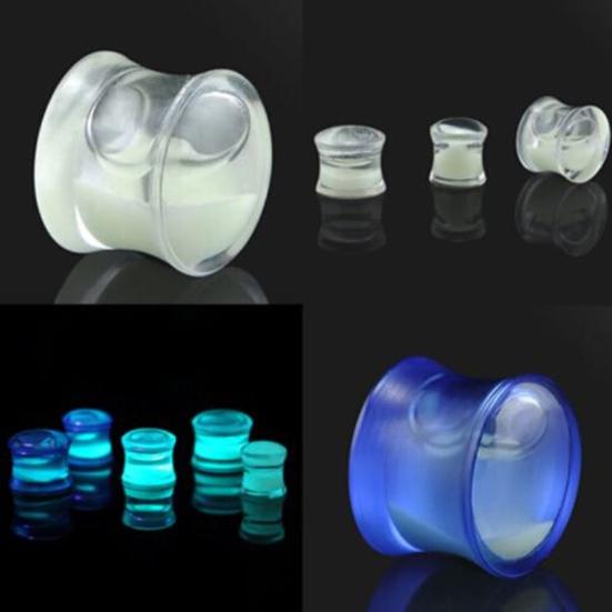 Luminous Ear Expander Tunnel Plug Stretcher Women Anti Allergy Acrylic Jewelry