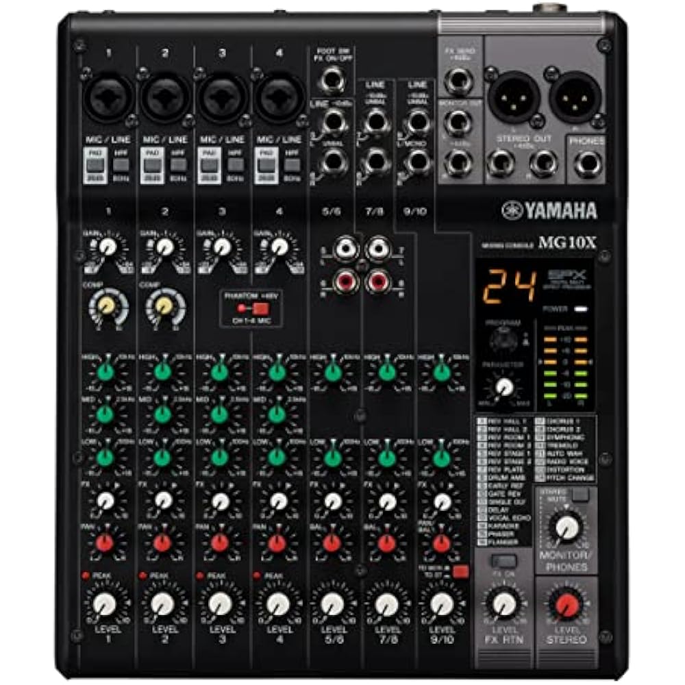 Yamaha YAMAHA 10-channel PA & SR mixing console with 24 digital effects, model without USB interf...