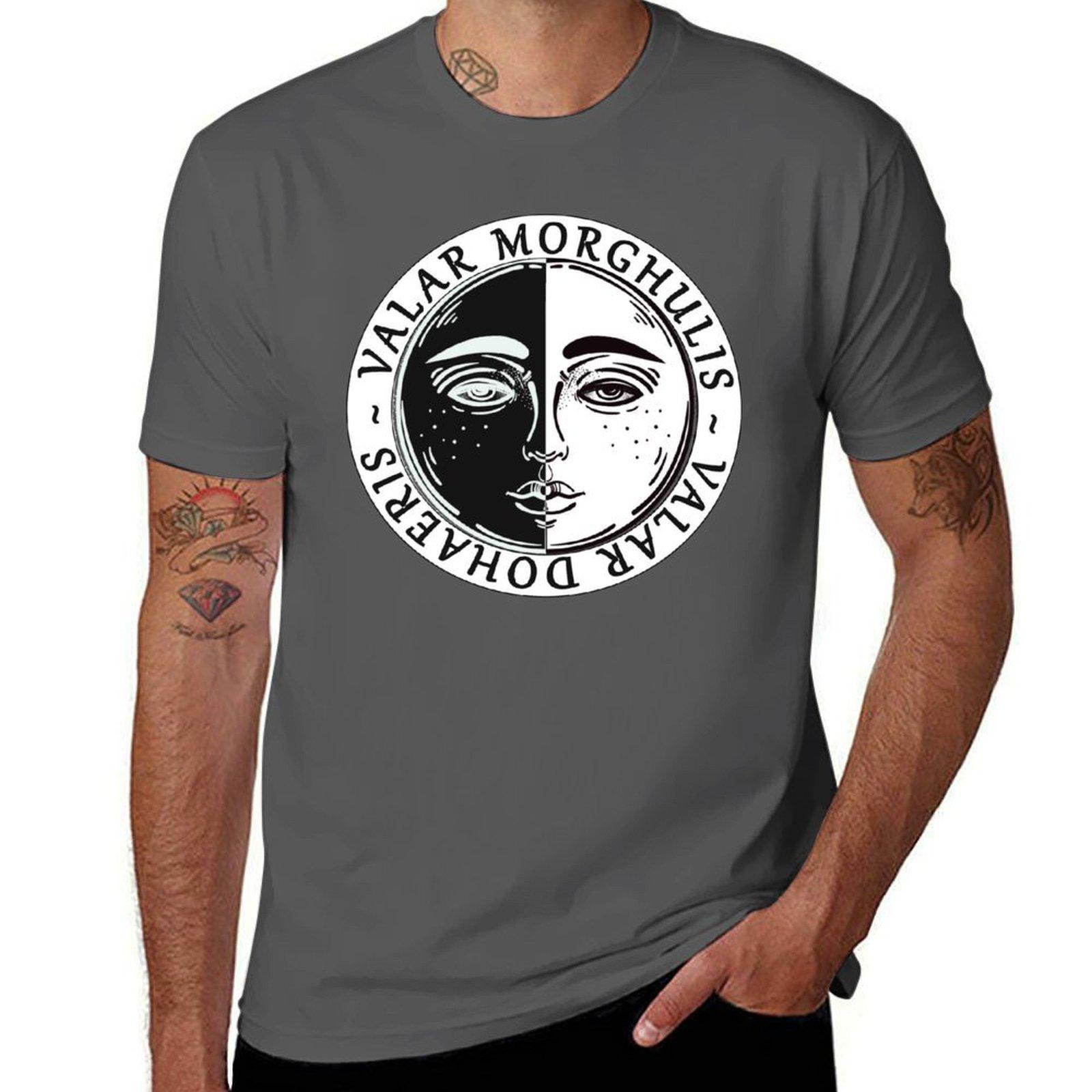 

Valar Morghulis Valar Dohaeris Футболка мужская футболка плотный хлопок футболки для мужчины приталенная футболка 4XL