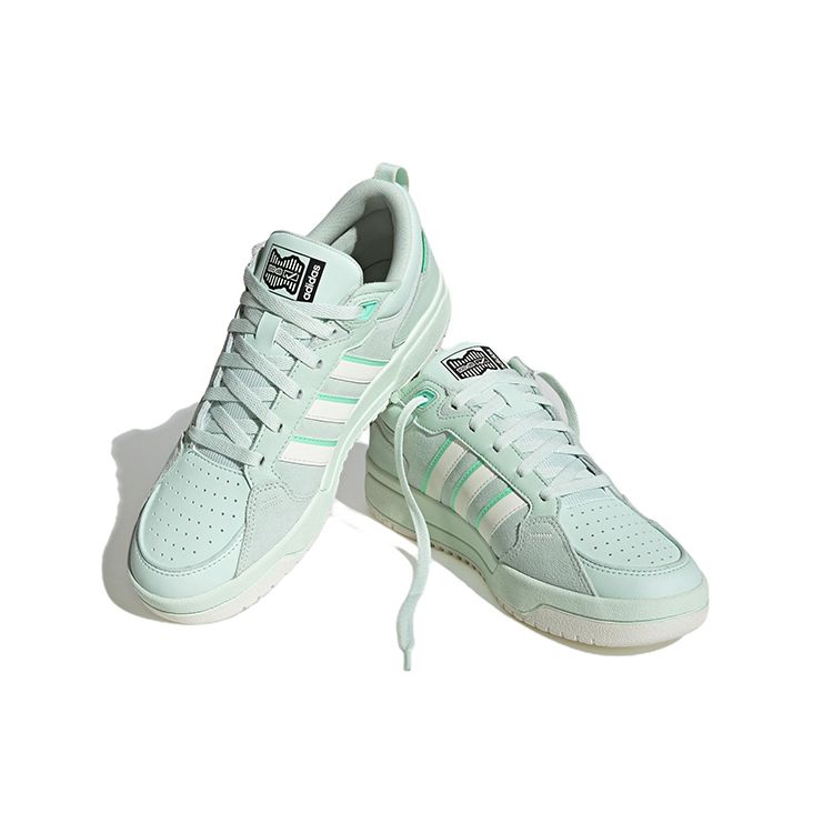 Adidas Neo 100Db Leather Comfortable Trendy Slip Resistant Durable Lightweight Low Top Skate Shoes Unisex Skate Shoes Green Gray White IG2788
