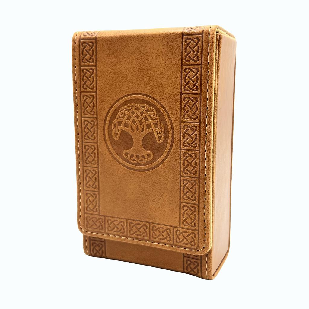 Luck Lab Leather Tarot Card Brown Fits Most Standard Size Tarot Cards Box Deck Tree of Life Design Case/Holder - - (Fits Size) -