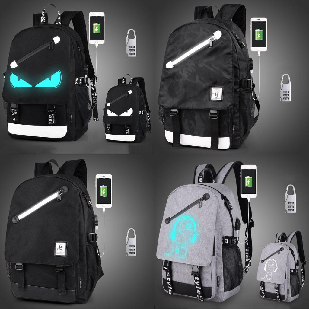 Cartoon Pattern Backpack With Usb Charging For Students And Daily Use