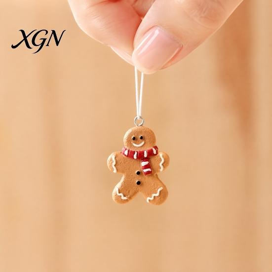 Decorative Pendants for Garlands 4 Pcs Gingerbread Christmas Ornaments, Candy Cane, Tree, Lollipop, Sweet Style Ornaments Man Xmas Tree Hanging