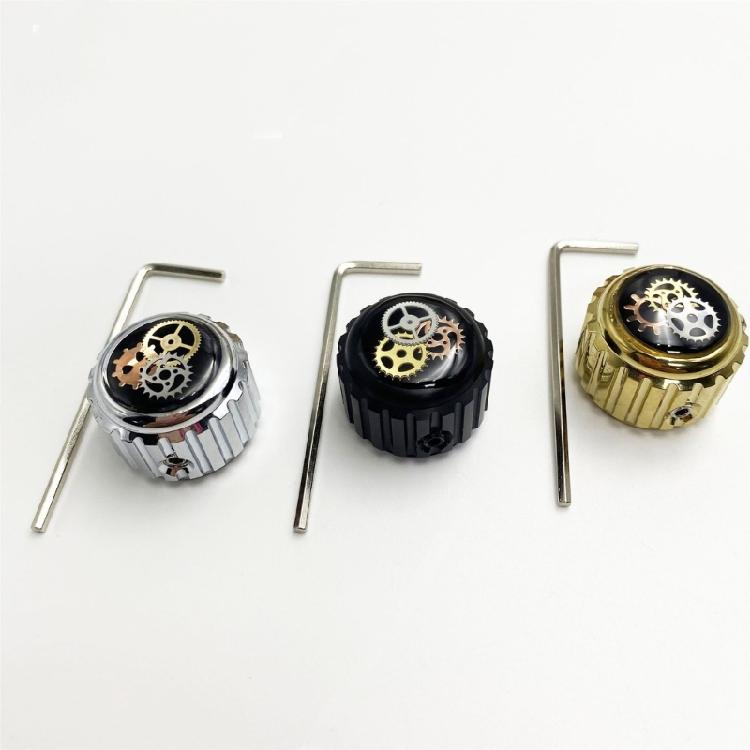 1Pc Electric Guitar Bass Gear Knobs with Hole Metal Guitar Tone Volumes Knob Potentiometer Hat Caps Guitar Parts