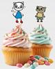 Dekoracja Toppery Pikery Na Tort Muffiny Kotka Kici Kici Urodziny 7Szt.