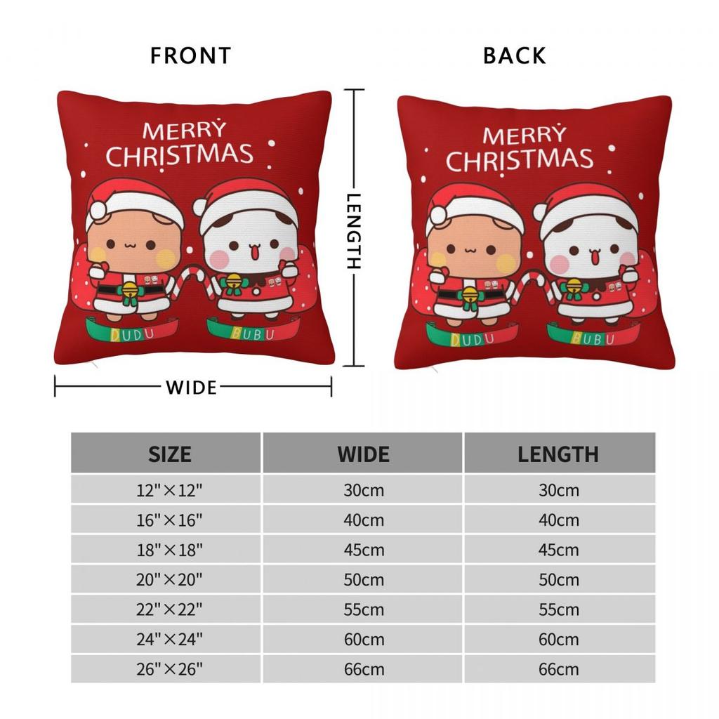 Bubu Dudu Xmas Merry Christmas Pillowcase Soft Fabric Cushion Cover Decorative Pillow Case Cover Home Square 45X45cm