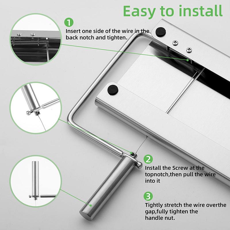 Stainless Steel Cheese Slicer With Replacement Cutting Wire Cutter Sausage And Ham Cutting Knife Kitchen Accessories Tools