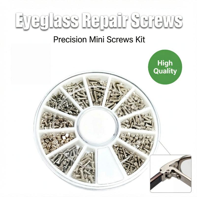 1 Set Mini Precision Screwdriver Eyeglasses Repair Kit With Screws And Soft Nose Pads For Reading Glasses