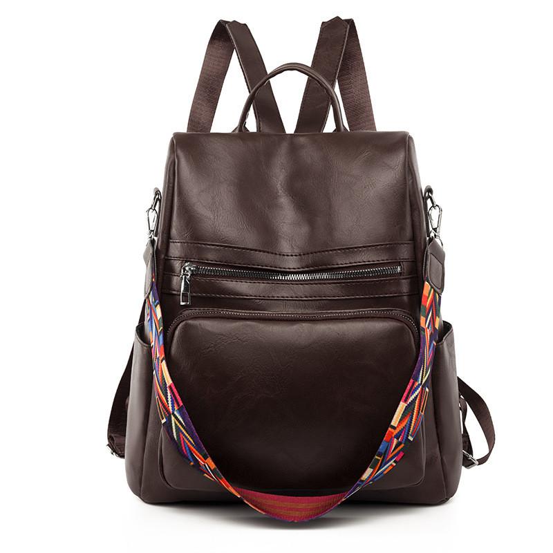 Pu Leather Backpack For Women With Large Capacity And Antitheft Design Perfect For Travel And Daily Use