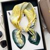 Spring and Summer New Silk Scarf Women's French Retro Small Square Scarf Temperament Flower Autumn Scarf Versatile Decorative Headband Scarf