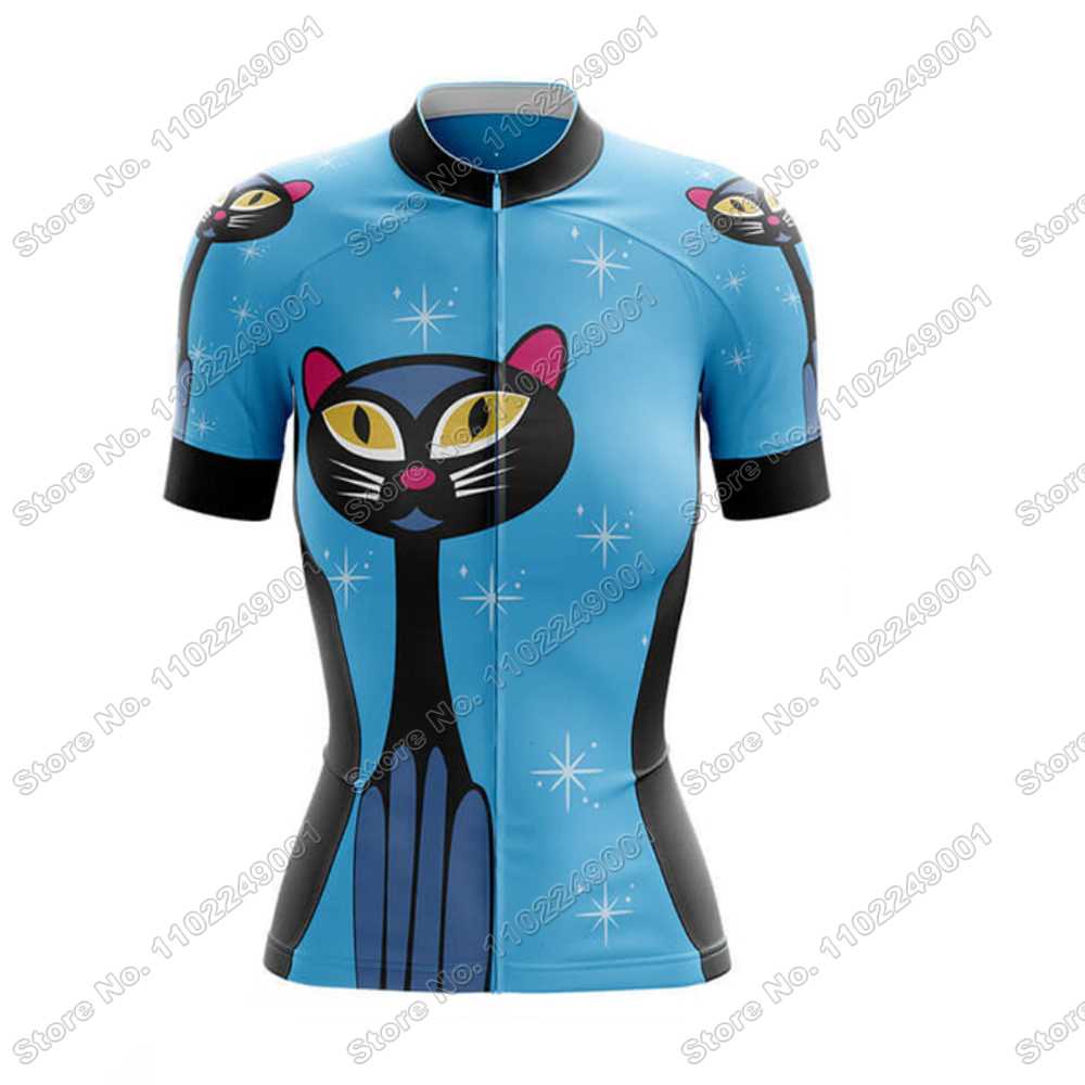 2025 Funny Cat Lady Cycling Jersey Set Women Cute Cycling Clothing Summer Road Bike Shirts Suit Bicycle Pants MTB Maillot