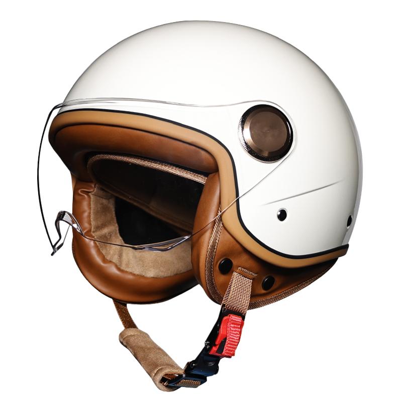 New Open Face 3/4 Motorcycle Helmet Retro Motorbike Helmets Vintage Chopper Capacete De Moto Bike Scooter With For Men Women DOT