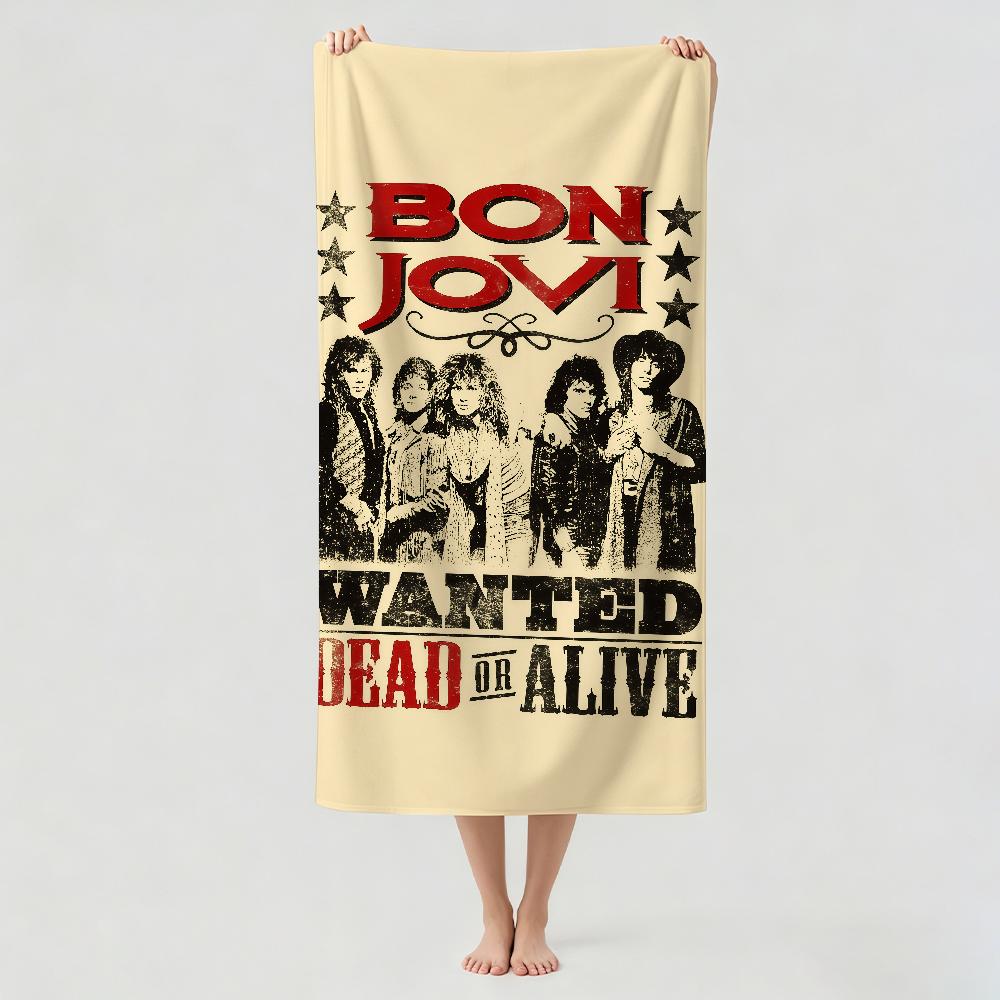 Asciugamano per Band Rock B-Bon J-Jovi Asciugamano da Bagno Applicabile per Nuoto Leggero Campeggio Yoga Spiaggia Esterno