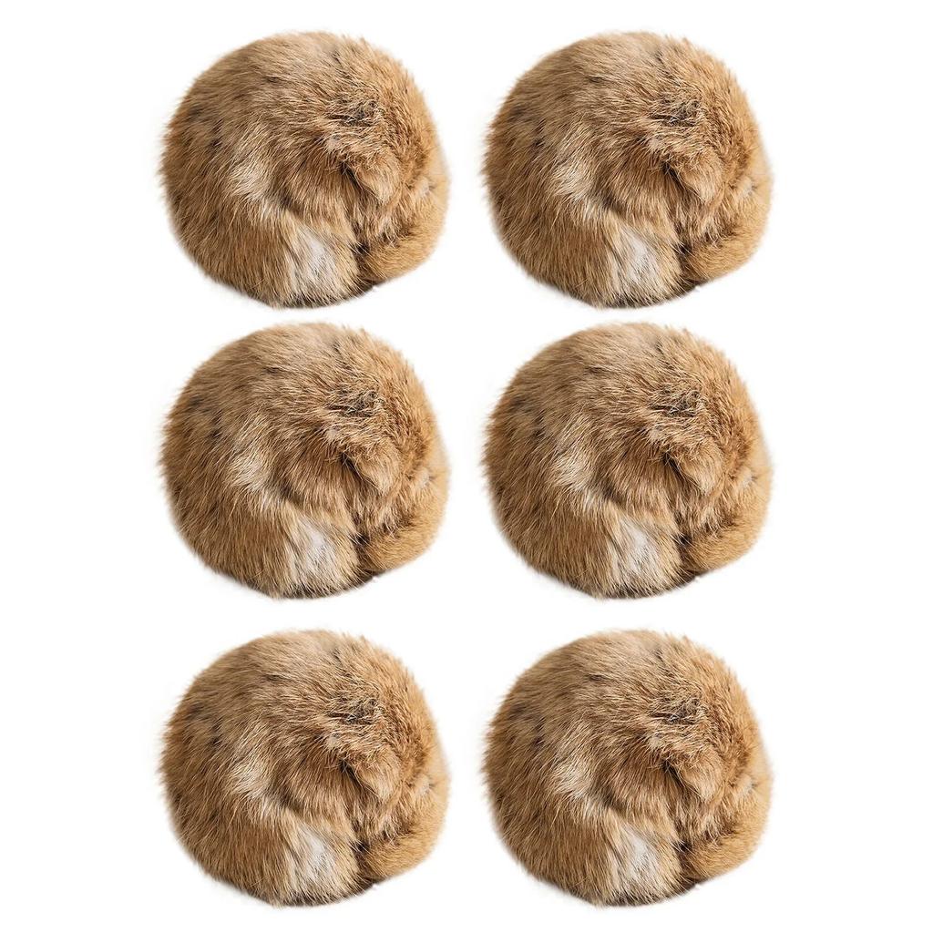 1/1/1/6Pcs Rabbit Fur Catnip Toy Balls Bite Resistant Interactive Chasing Plush Balls Toy Self Play Stress Relief Kitten Toy