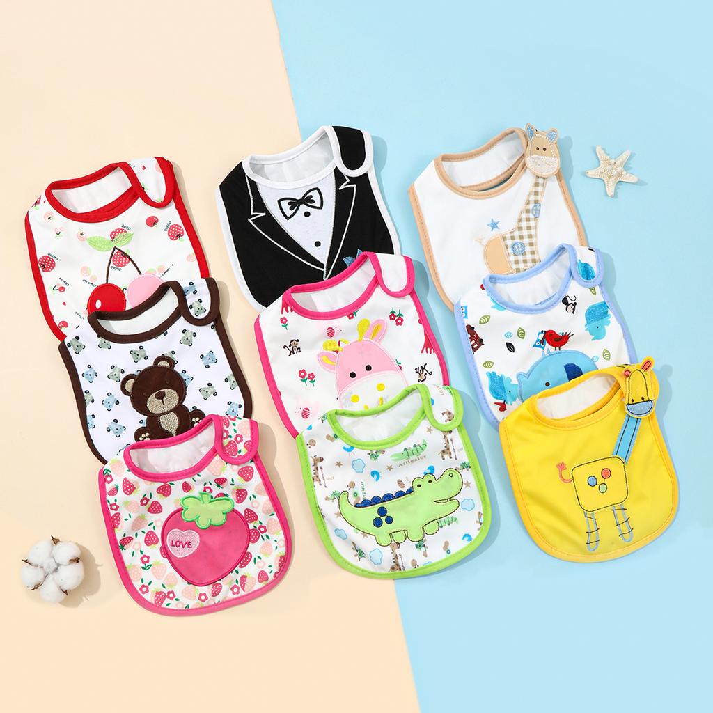 Baby Girl Boy Feeding Bibs Waterproof Apron Cartoon Towel Kids Toddler Dinner baberos Bandanas Burp Cloths