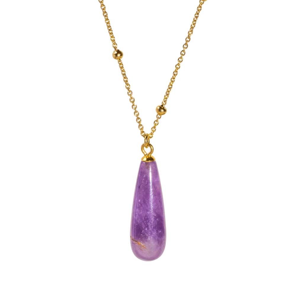 Natural Colorful Stone Necklace Vintage Women Choker Neck Jewelry Waterdrop Pendant Necklace  Women