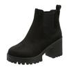 Stivali Martin Donna Autunno/Inverno 2025 con Tacco Chunky, Suola Spessa Stile Britannico, Stivaletti Alla Caviglia con Tacco Alto e Punta Tonda.