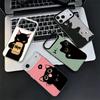 Schwarze Katze Cartoon Niedlich Stoßfest Handyhülle für iPhone 17 Air 16 16E 15 Pro Max 14 Plus 13 Mini 12 Rückseite Anti-Fall Fundas