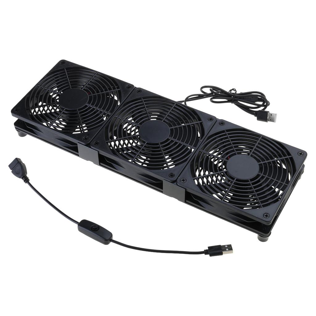 USB Powered Cooling Fan Stand 120mm for Router Rack DIY Audio Video Network Cabinet Server Workstation Mining Machine Laptop Cooler