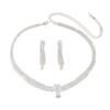 European & American Style Zirconia Necklace & Earrings Set - Full Diamond Wedding Jewelry